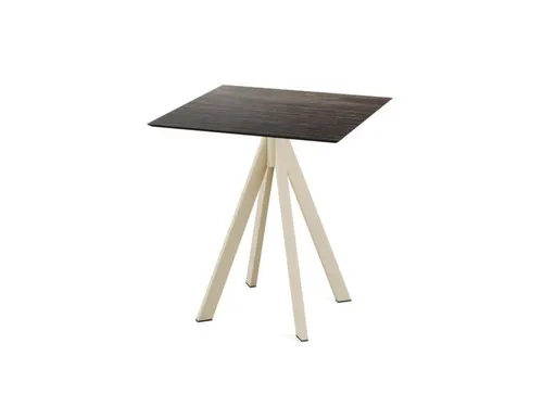 bistrotafel,HxBxD 730x700x700mm,rechthoekig,4voeten zandkleuren