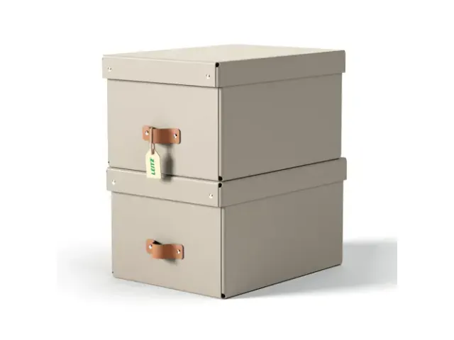 Leitz Puro Opbergdoos met deksel medium 17L set van 2 beige