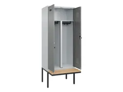 PBM-locker met bank,HxBxD 2120x800x815mm,2vak,vak B 400mm,draaigrendel