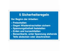 Aanwijzingsbord,5Veiligheidsmaatregelen,Aluminium Gemerkt,Gemoffeld