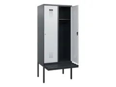 locker met bank,HxBxD 1950x800x815mm,2vak,vak B 400mm,cilinderslot