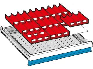 Indelingsmateriaal vanaf front H 50mm 9verdeelgootjes/30gootverdelers - 3