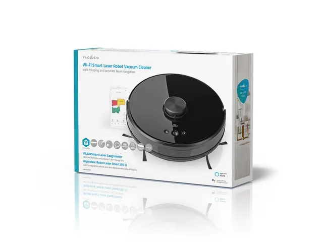 Robotstofzuiger Nedis wifi laser 3-in-1 zwart