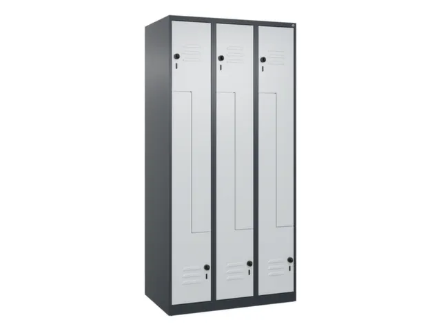 Z-garderobekast,HxBxD 1850x900x500mm,vak B 150/300mm,draaigrendel