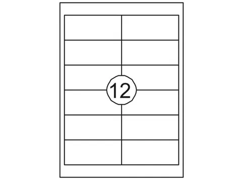 Etiket Rillstab 97x42.3mm Wit 1200 Stuks