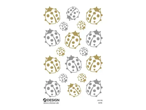 Foliesticker Z-design Gouden/ zilveren lieveheersbeestjes, pakje à 1