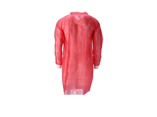Cmt Pp Non Woven Bezoekersjas Met Drukknopen Rood Maat XXL 100 Stuks