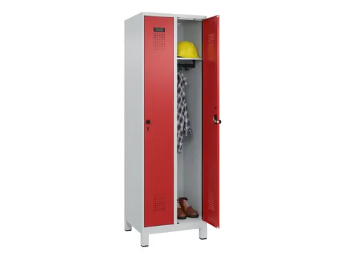 locker,HxBxD 1950x600x500mm,2vak,vak B 300mm,draaigrendel,voeten
