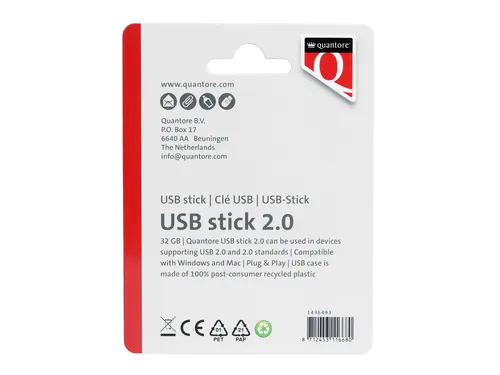 Quantore USB-stick 2.0 32GB Zwart