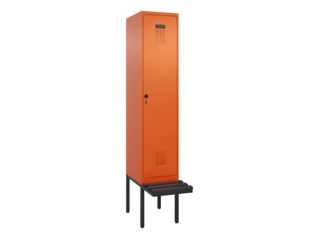 armoire vestiaire avec banc noir et blanc,HxlxP 2120x400x815mm