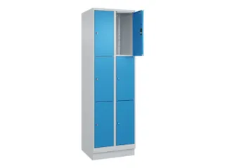 lockerkast,HxBxD 1950x600x500mm,2x3vakken,vak B 300mm,cil.-slot,sokkel - 1