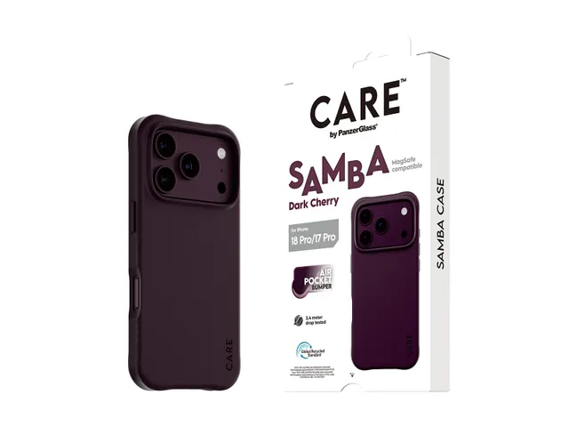 PanzerGlass CARE by Samba Case Dark Cherry w. MagSafe iPhone 18