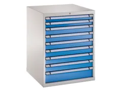 ladekast 1000x805x695mm 9laden vergrendeling RAL7035 RAL5012