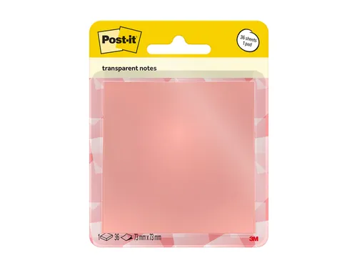 Memoblok Post-it 3M 73x73mm Transparant roze