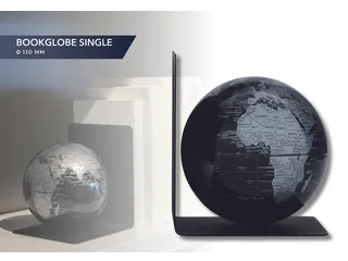 Boekensteun TROIKA met magnetische Wereldbol 13cm zwart-zilver - 5
