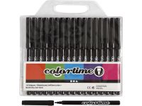 Viltstift Colortime 2mm zwart/pk18
