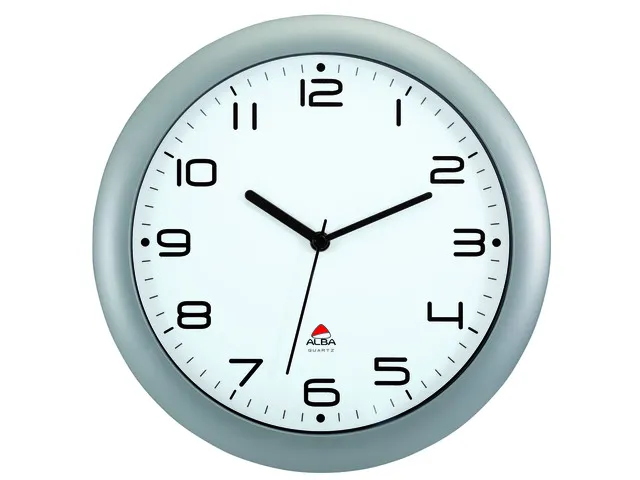 De Alba HORNEW wandklok met stille werking 30cm. Grijs