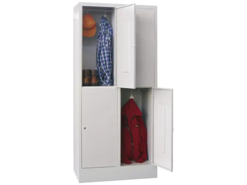 lockerkast,HxBxD 1850x800x500mm,2x2vakken,RAL7035,front RAL7016