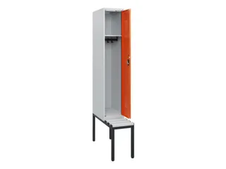 locker met bank,HxBxD 1950x300x815mm,1vak,vak B 300mm,cilinderslot - 1