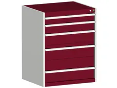 ladekast HxBxD 1000x800x525mm 5laden romp RAL7035 front RAL3004