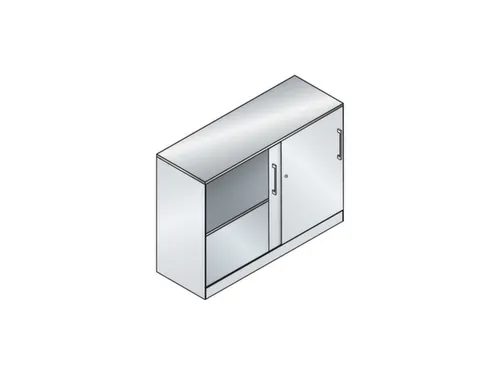 schuifdeurkast,HxBxD 915x1000x440mm,1xStalen bodem,2 OH,romp wit alu