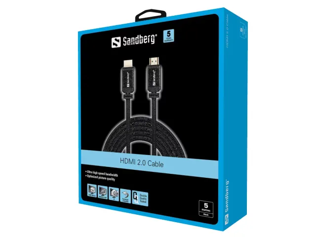 HDMI 2.0 19M-19M Kabel 5 Meter Zwart