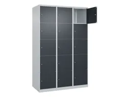 lockerkast,HxBxD 1850x1200x500mm,3x5vakken,vak B 400mm,cil.-slot