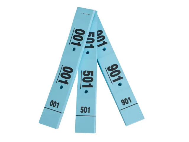 Garderobeblok 50 tickets 20x3 blauw
