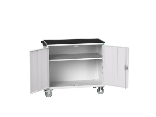 werkbank,verrijdbaar,HxBxD 965x1050x550mm,staalblad,uitrusting: 1kast