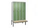 locker voor scheiding van kleding,HxBxD 2120x1200x815mm,4vak