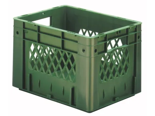 Euronorm Stapelkrat Groen 270x400x300mm 23.3l Opengewerkt/Bodem Gesl.