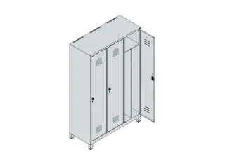 locker voor scheiding van kleding,HxBxD 1950x1200x500mm,3vak - 3
