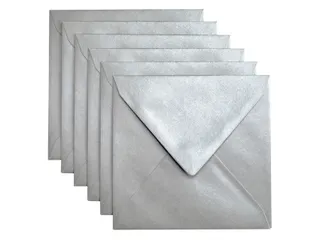 Envelop Papicolor 140x140mm Zilver Gegomd pak à 6 stuks - 1