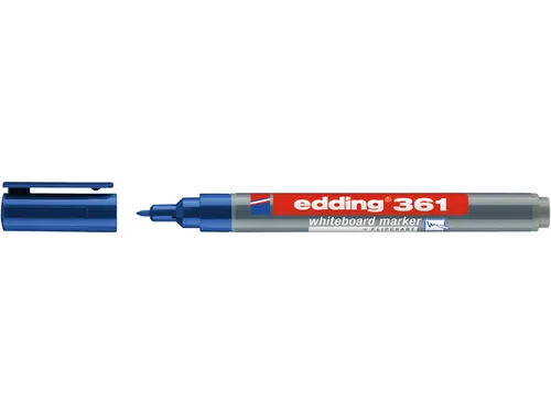 Viltstift edding 361 whiteboard rond 1mm blauw
