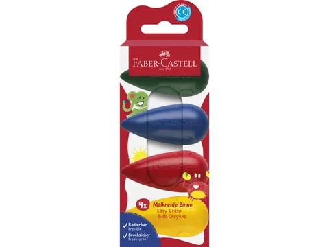 Waskrijt Faber-Castell Bulb 4 stuks op karton blister