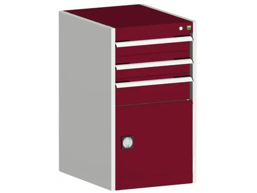 ladekast HxBxD 900x525x650mm 3laden RAL7035 front RAL3004