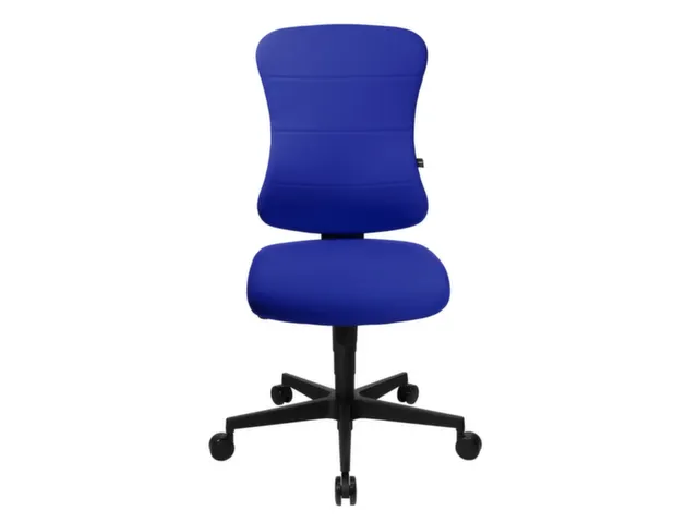chaise de bureau pivotante,Mécan. synchrone,assise tissu bleu royal