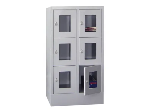 Vakkenkast Vensterdeuren 1187x630x500mm 6 Vakken 300mm Klink Sokkel