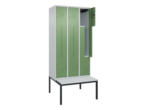 Z-garderobekast,HxBxD 2120x900x815mm,6vak,vak B 300mm,cil.-slot