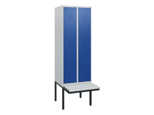 locker met bank,HxBxD 1950x600x815mm,2vak,vak B 300mm,cil.-slot