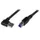 1 meter zwarte SuperSpeed USB 3.0-kabel - rechtshoekig A naar B - M/M