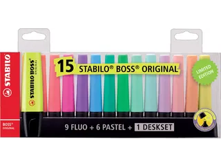 Markeerstift STABILO BOSS Original 70/15 assorti deskset à 15 stuks - 1