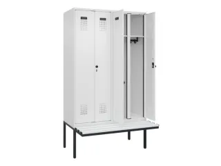 locker met bank,voor scheiding van kleding,HxBxD 2120x1200x815mm,4vak - 1
