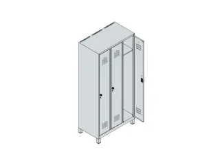 locker,HxBxD 1950x900x500mm,3vak,vak B 300mm,cil.-slot,voeten - 3