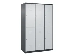 dubbeldekse locker,HxBxD 1850x1200x500mm,3x2vak.,vak B 400mm,cil.-slot