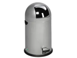 Push & Kick Afvalbak Staalplaat 22 Liter 640x355mm Met Pedaal Zilver