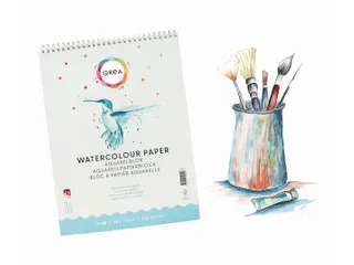 Aquarelblok Qrea 24x32 20 vel 200gr spiraal - 5