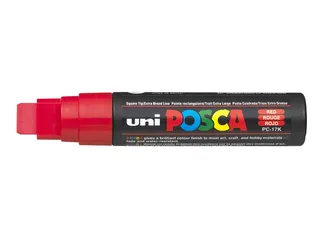 Verfstift Posca PC17K Extra Brede punt 15mm rechthoek rood - 1