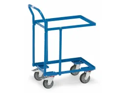 Rolplateau Met 2 Etages 135600 250kg 600x400mm Open Duwbeugel Ral5007
