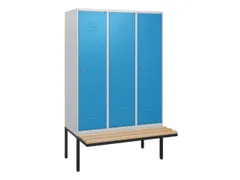 locker met bank,HxBxD 1950x1200x815mm,3vak,vak B 400mm,cil.-slot